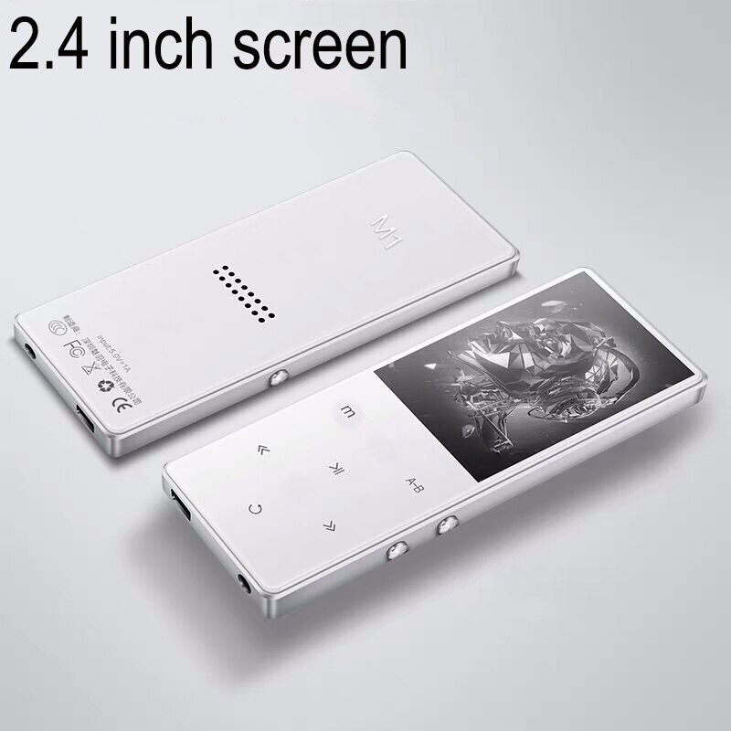 HIFI Lossless MP3 Player FM Video E-book Recorder Clock Function Sport TF expansion to 128G 1.8inch Screen Music Player: M1 silver