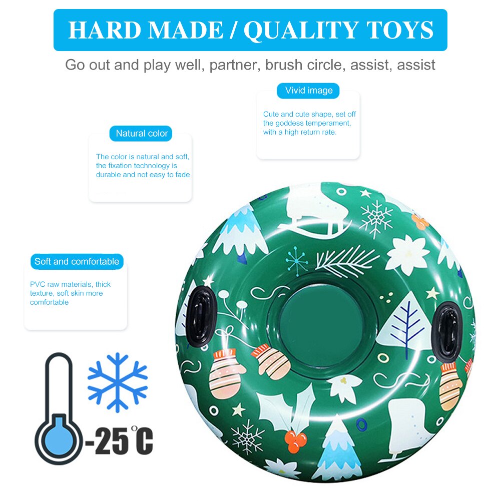 Snow Sledding Tube Equipments Inflatable Sled Cold Resistant High Elastic Inflatable Husky Ski Ring for Kids Adult