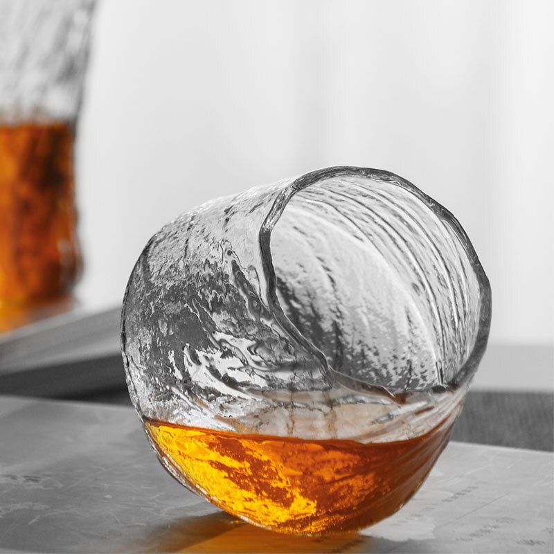 Japanese Hazy Air Wine Glass Snowflakes Falling Whiskey Tumbler Hammer Pattern Whisky Cup XO Brandy Drinking Glasses Wineglass