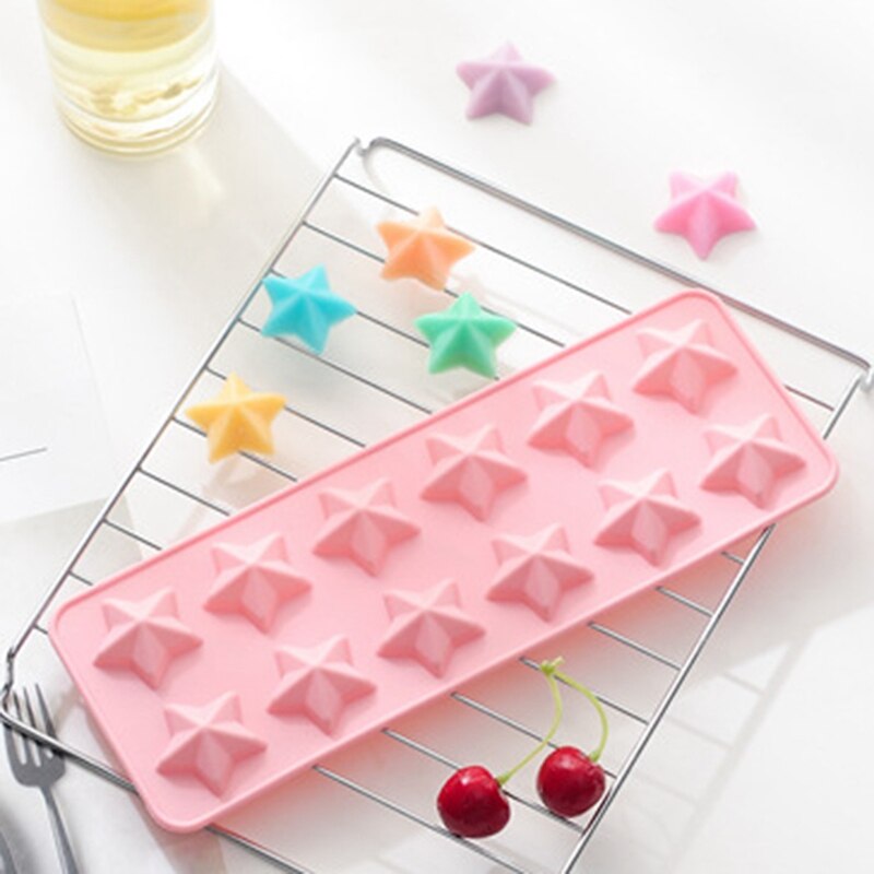 Diy siliconen mal in de vorm van 3d sterren, taartdecoratiegereedschap, cupcake siliconen mal, chocolade mal, decoratie ijsmachines