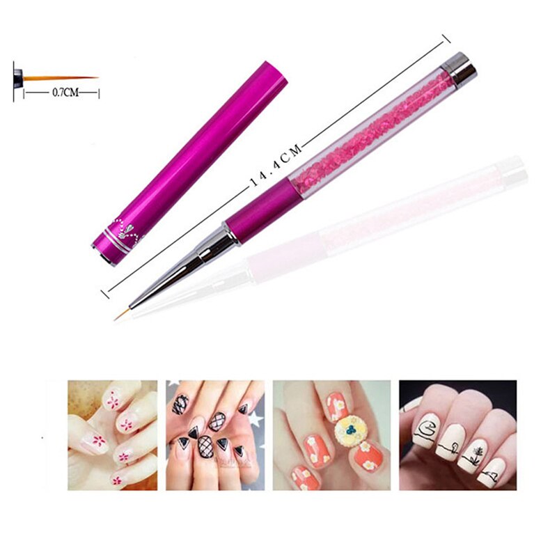3 colores uñas arte pluma puntillo dibujo pintura Gel UV de polaco cepillo de uñas de arte puntillo herramientas