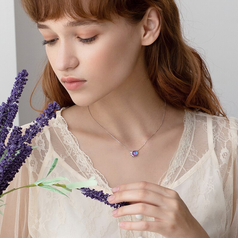 Thaya prata 925 jóias bohemia design original provence colorido gargantilha 925 prata esterlina para mulheres fino roxo jóias presente