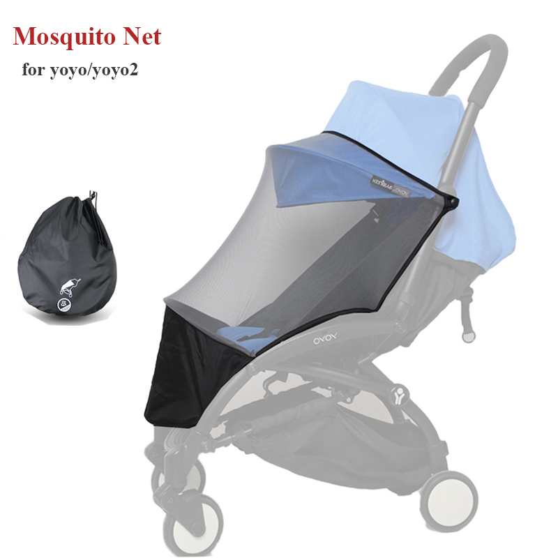 Accessoires de poussette pour bébé, moustiquaire pour Yoyo Yoyo2 avec poche pour les pieds, matériau 1:1, Protection contre les insectes volants, couverture en maille d'été: Gris clair