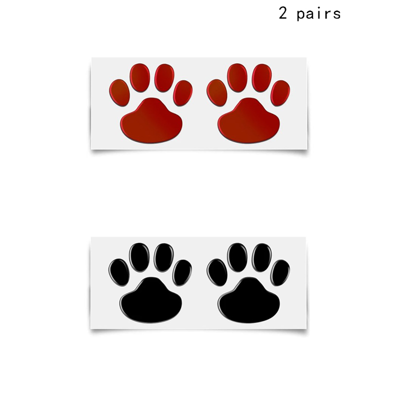 4Sheet Car Stickers Decals Paw 3D Animal Dog Cat Foot Prints Decal Car Motocycle Sticker Car Accessories: Brown