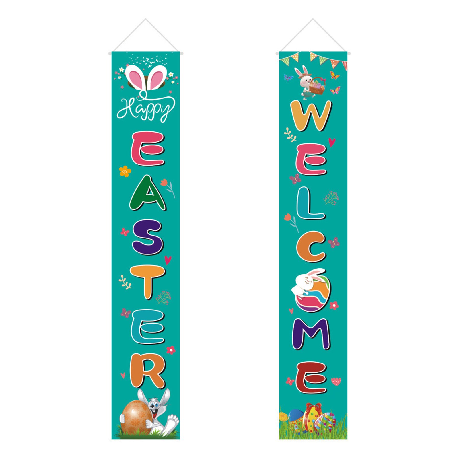 Easter Poster Flag Home Walls Spring Outdoor Indoor Couplet Decoration Festival Supplies Polyester Cloth Porch Sign