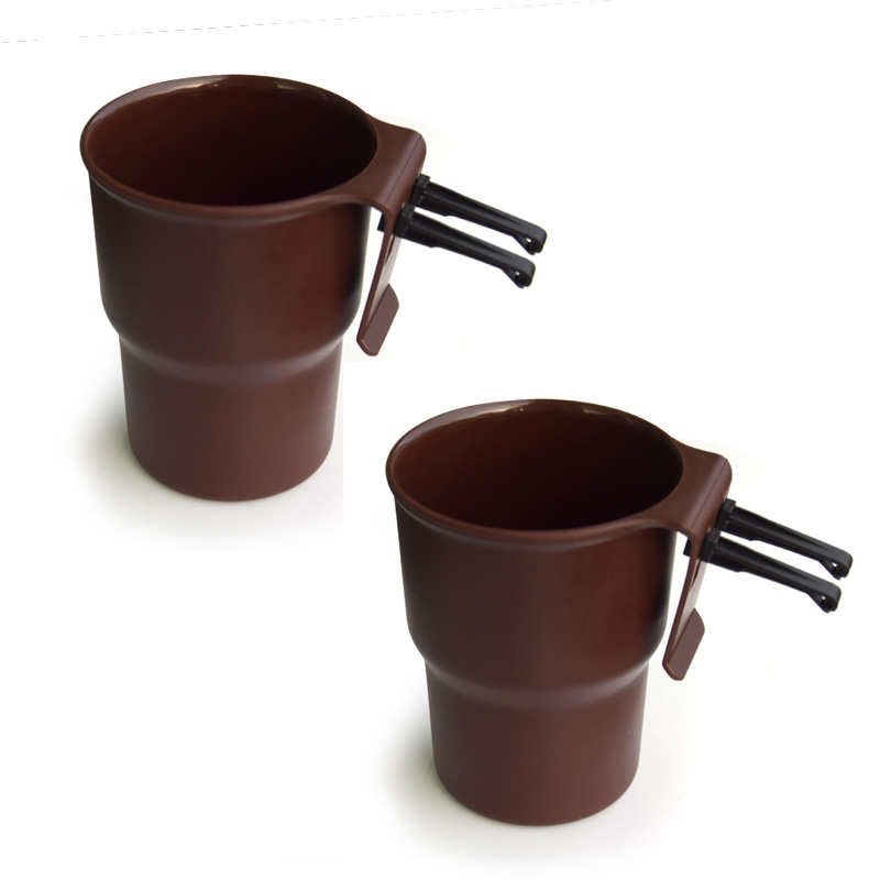 Auto Wasserbecherhalter Auto Klimaanlage Steckdose Aufhängungshalterung feste Halterung Tasse multifunktionales Getränkeregal: Braun