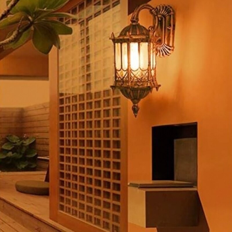 Traditional Classical Upside Down Light European Outdoor Waterproof Wall Lamp Balcony Aisle Patio Lantern