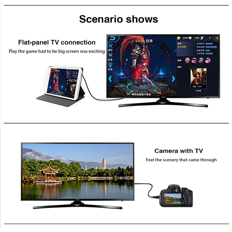 Lungfish High Speed Mini HDMI to HDMI Cable Male to Male 1080P HDMI Cable For TV/display/tablet/notebook/camera A-C HDMI Cable