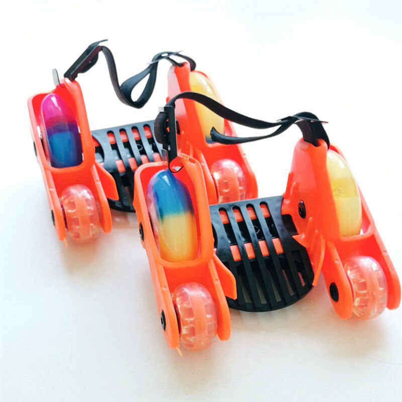 freundlicher Blinkende Rolle skaten Schuhe freundlicher LED Kleinen Scheibe Blitz-Rad ferse Rollschuhe Sport Rollschuh Schuhe: Orange bunt