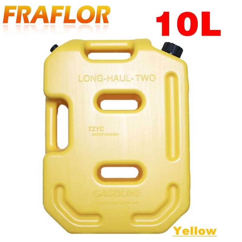 Yellow 10L Fuel Tank Cans Spare Plastic Petrol Tanks Mount Motorcycle Car Jerrycan Gas Can Gasoline Oil Container Fuel-jugs: 10L Yellow
