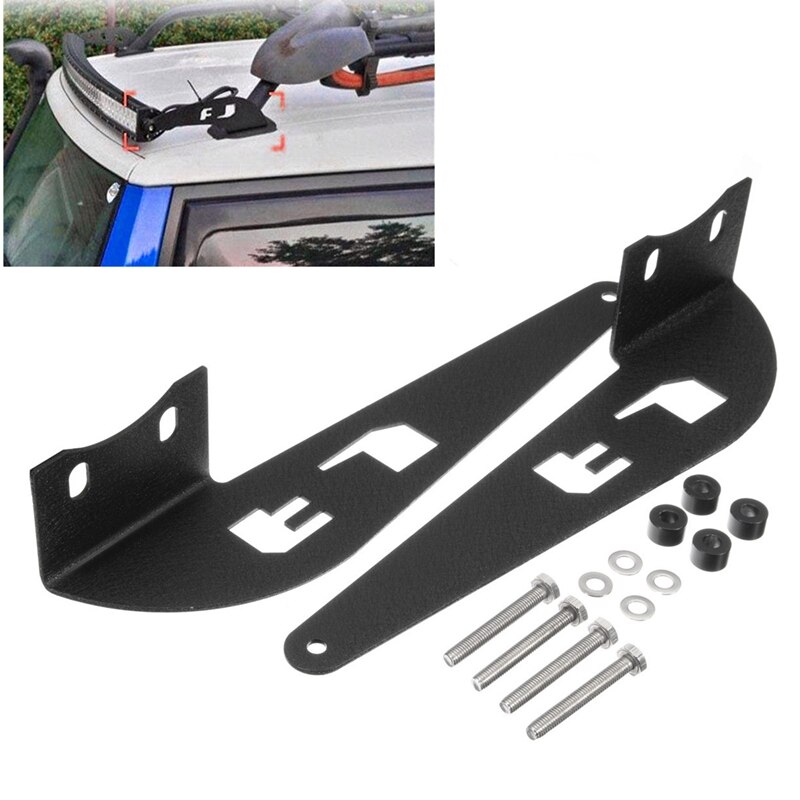 52 Inch Light Bar Roof Rack Top Mounts Windshield Curved Lamp Bracket for Toyota FJ Cruiser