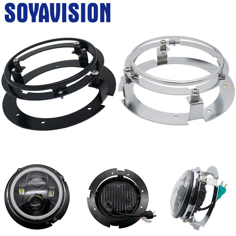 5 3/4" Black chrome Round Motorcycle 5.75 Inch LED Headlight Mounting Housing Bucket For Chopper Headlight Housing for car/motor