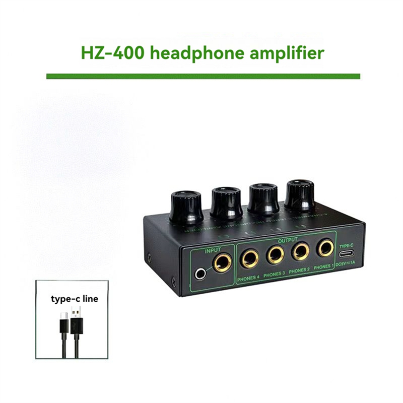 AAAEL-4 Channel Low Noise Stereo Audio Amplifier Headphone Amplifier For Sound Mixer PC Guitar