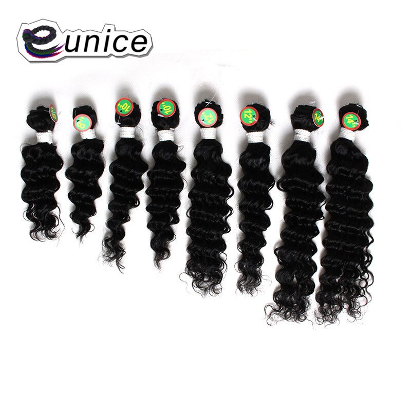 Eunice Ombre Hair Extensions Kinky Curly Weave Synthetic Hair Bundles 8pieces/lot 1 Pack 8-14"INCH