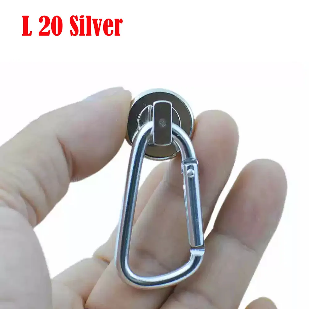 2-10 stuks magnetische haken zware magneet met draaibare karabijnhaak magneet karabijnhaak voor binnen/buiten hangende tas keuken: 5 meter / Goud