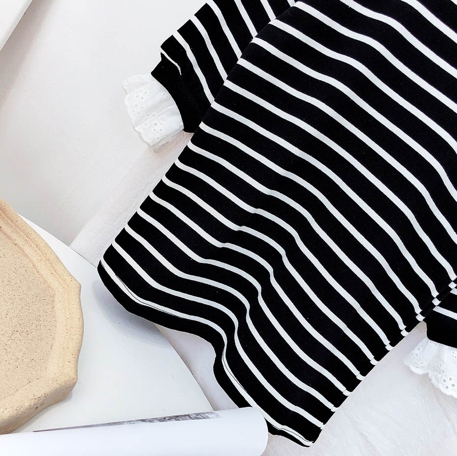 Blusa para niñas blusas con estampado a rayas para niñas camisas de retales para Niñas Ropa de primavera otoño para niñas