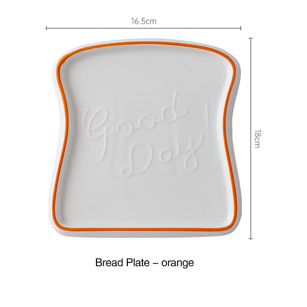 1PC Square Embossed Ceramic Plate Breakfast Toast Plate Fruit Bread Display Cake Tray Salad Plate Kid's Kitchen Tableware: orange