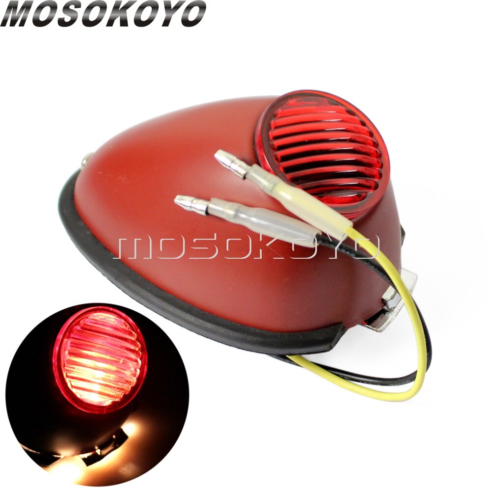 Guardabarros Sidecar de 12V, luz trasera de frenos cromada para BMW Zundapp DB KS KS750 M1 M1M M1S M72 R12 R75 R51 R61 R66 R71 K750: red