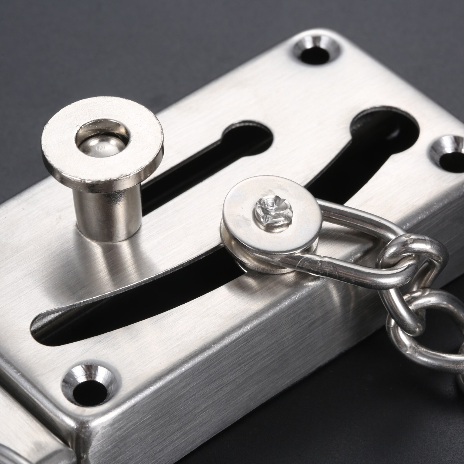 1pc Anti-theft Door Chain Latch Safety Guard Security Lock Stainless Steel Doors Bolt Home Protection Tools Silver