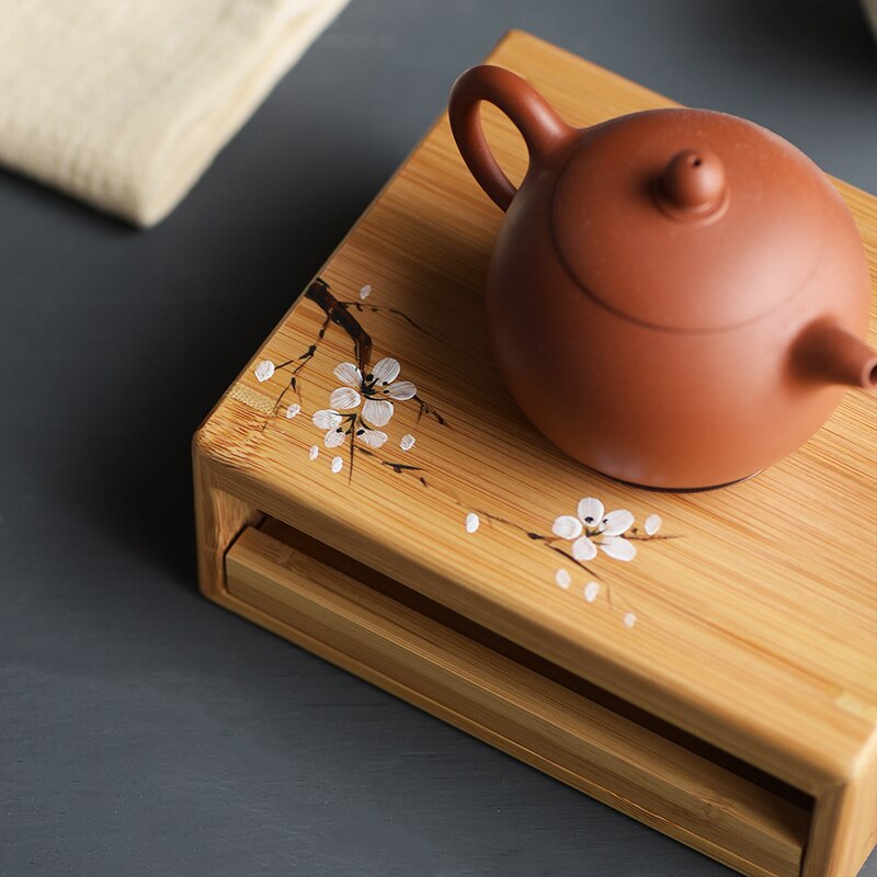 TANGPIN natuurlijke bamboe thee fire kachel handgeschilderd plum blossom koffie thee kandelaars theeceremonie sets