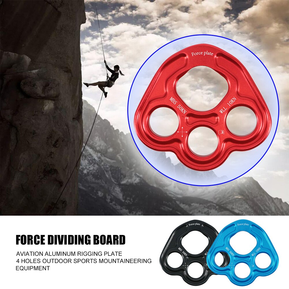 Rigging Plate Splitter Board Solid Outdoor Sports Force Dividing Aviation Aluminum 4 Holes Hammock Training Hiking