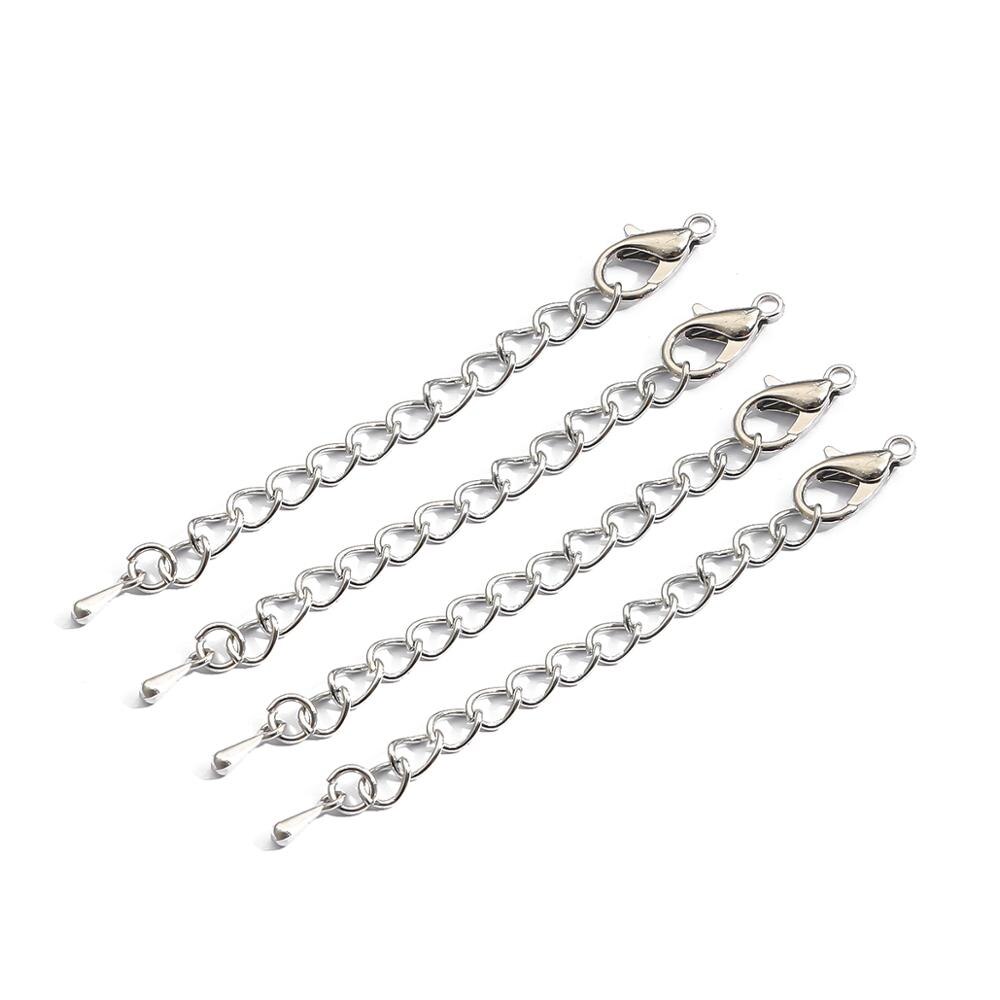 10Pcs 6 Colors Necklace Extender Bracelet Extender Extension Tails DIY Craft Jewelry Finding Making Matching Connectors: Rhoudium