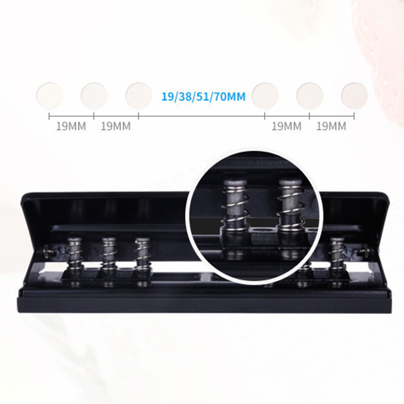 Manual 6 Holes Perforator Adjustable Universal Puncher for Files Paper Documents EIG88