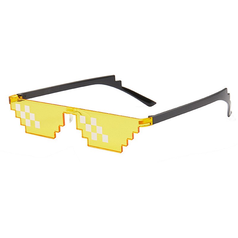 8 bits Thug vida gafas de sol pixelada hombres mujeres gafas de sol de mosaico UV400 gafas Vintage Unisex gafas de juguete: J