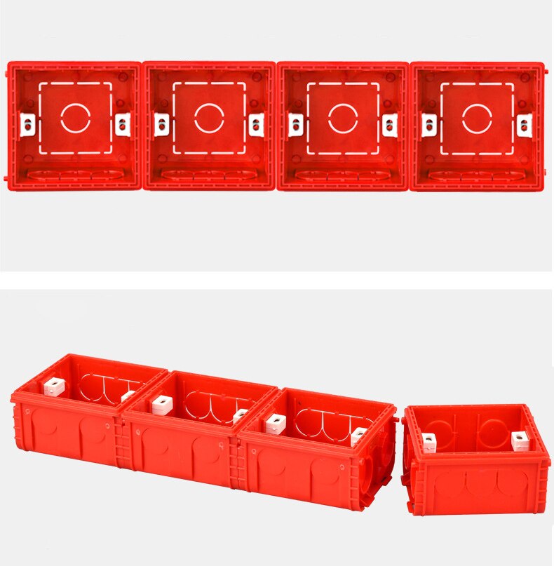 Mounting Box Cassette Switch Socket Junction Box Hidden Concealed Internal Mounting Box Type 86 White Red Blue Box