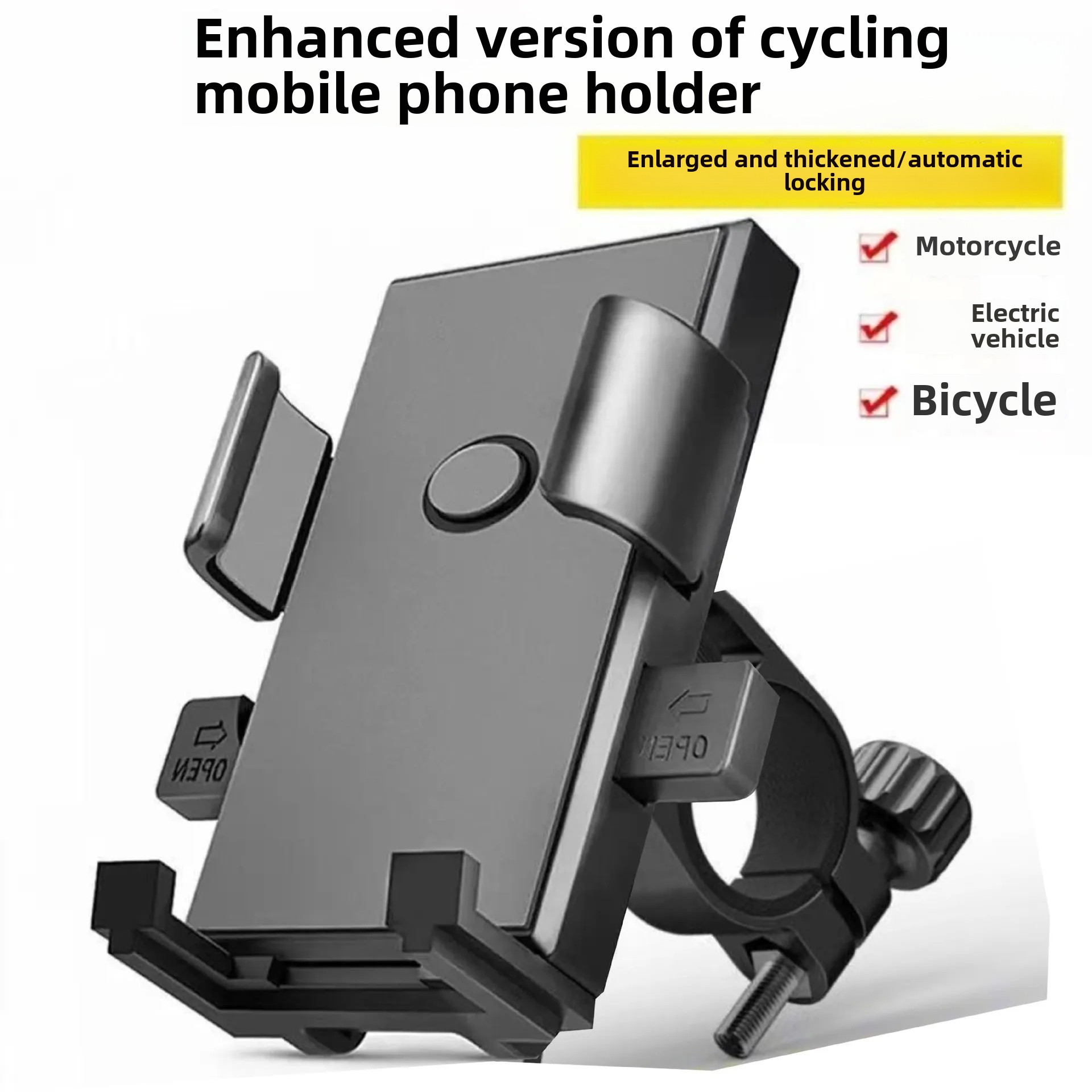 Neues Modell eins-klicken sperren Fahrrad-Handyhalter Elektrofahrzeug Motorrad Automatisches Schloss Ständer Handyhalterung Reiten: verrotten