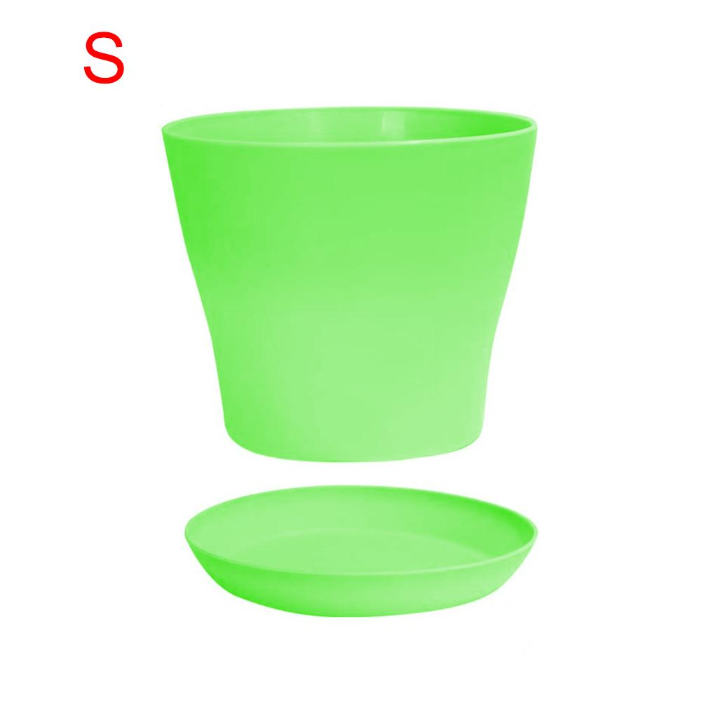 8PCS Plastic Planter Flower Plant Pots Gardening Containers: Black