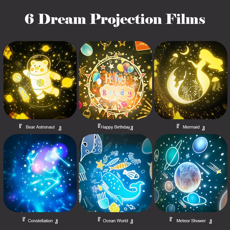 Bunte 3D sternenklar Himmel Mond- Rotierenden Projektor Childs USB Stern Nachtlicht Romantische Projektion Lampe Geburtstag Weihnachten