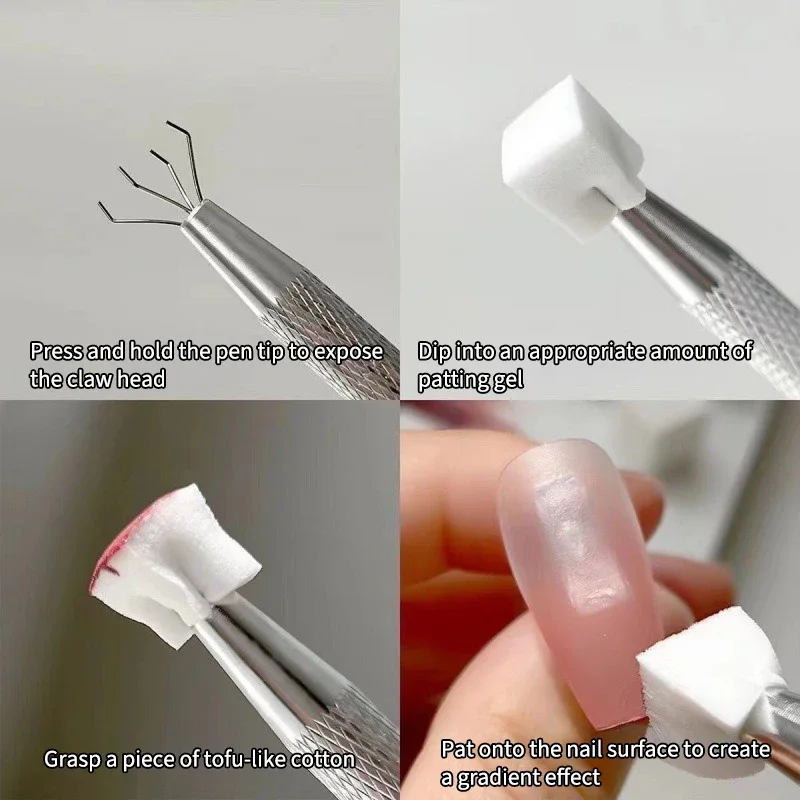 Ensemble d'éponges carrées pour Nail Art, 50 pièces, pinceaux dégradés, de vernis Gel, stylo à saisir, fournitures de manucure 229w