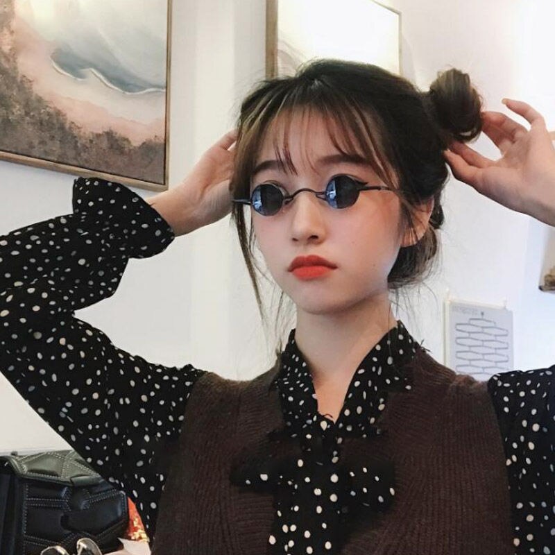 Punk Ronde Zonnebril Prins Bril Retro Zonnebril Mannen En Vrouwen Ultra Kleine Frame Verrader Hip Hop Concave Vorm