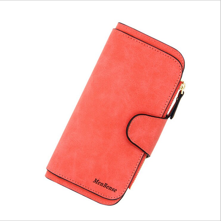 nouvelle portefeuille femmes court en cuir givré grande capacité pochette portefeuille femmes: Rose