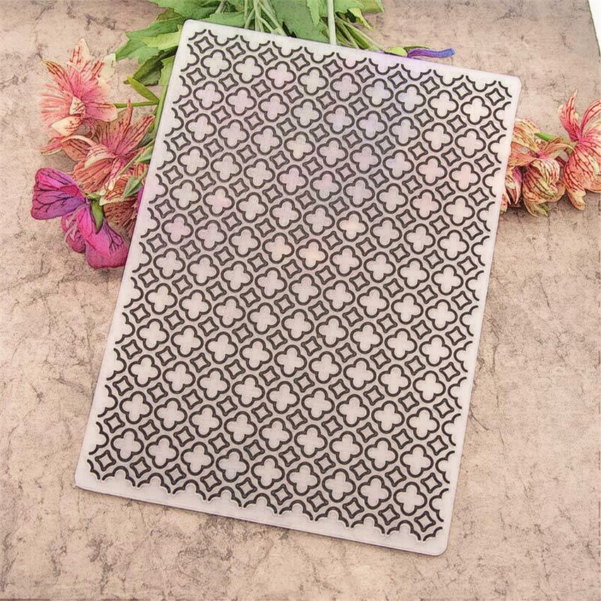 12.7x17.8cm Flowers hole Embossing folders Plastic bump Scrapbooking DIY Template Fondant indentation Cake Photo Album Card Make