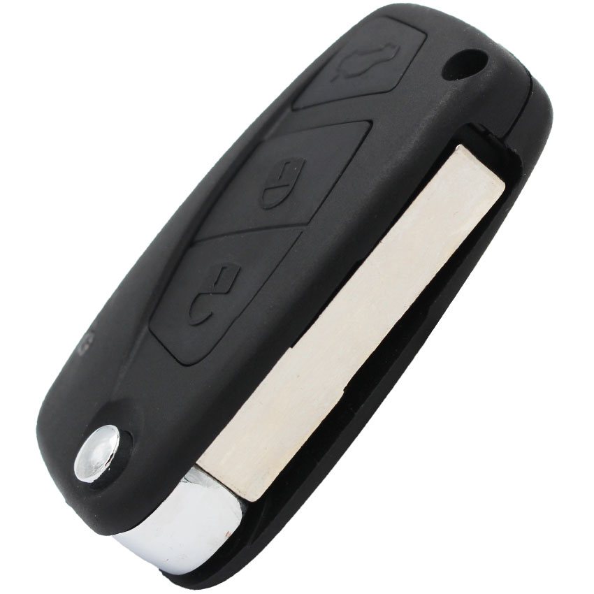 Boîtier de clé télécommande pliable à 3 boutons, lame non coupée, pour Fiat Punto Ducato Stilo Panda, couleur bleu/noir