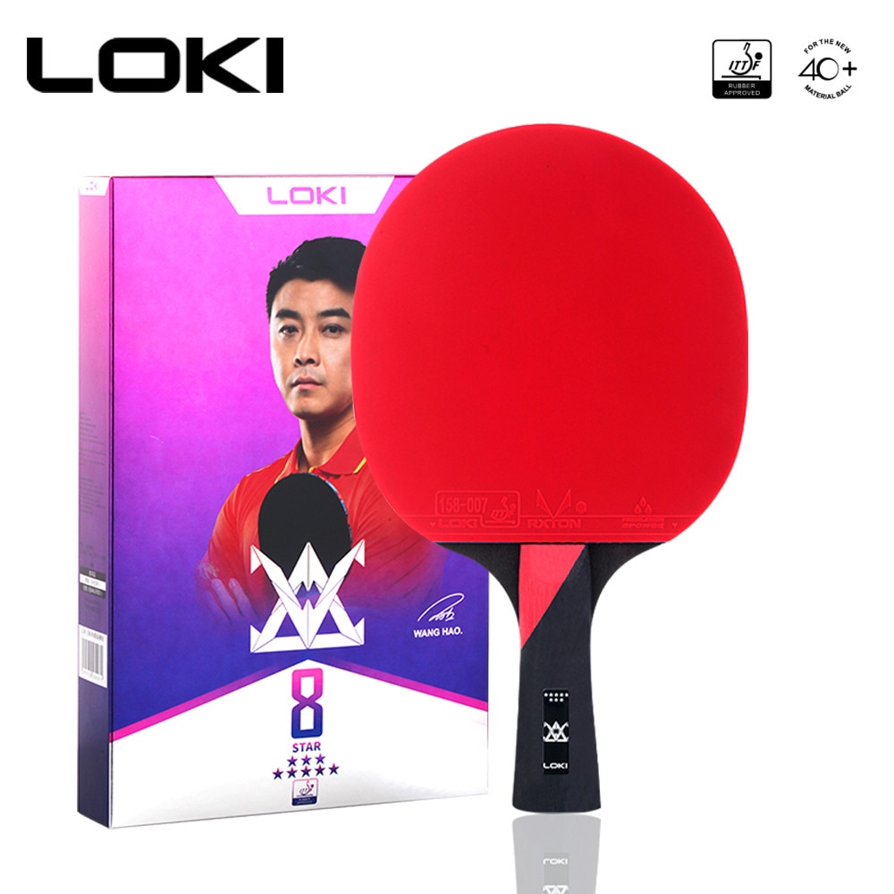 Loki 8 -stjärnigt högt klibbigt bordtennisracket pingpongfladdermus tävling pingis paddla för bollkontroll och loop