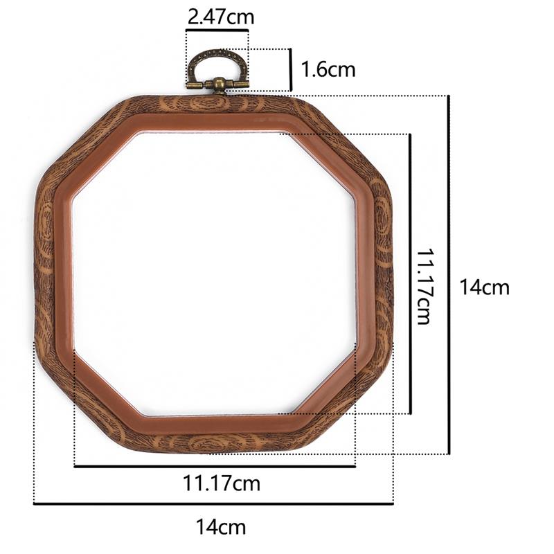 Herramienta de costura, conjunto de marco de aros de bordado de Color madera ovalado redondo, anillos de aro de bordado de plástico para manualidades con aguja de punto de cruz DIY: Café