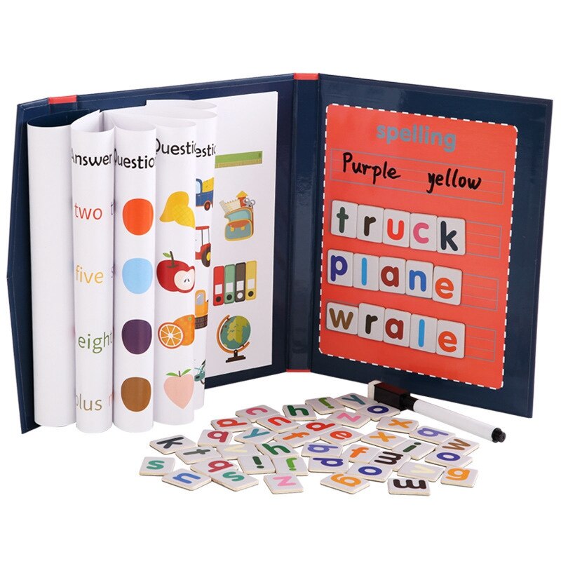 Libro magnético 3D para niños, juego de escritura con letras del alfabeto inglés, tarjetas de Educación Temprana, juguetes de escritura para bebés: Default Title