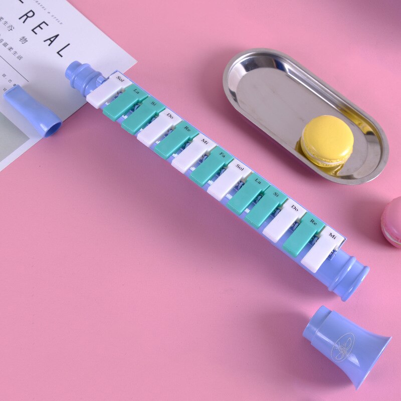 Material didáctico de música de 13 teclas para estudiantes y niños, instrumento de viento para iluminación, caja de color