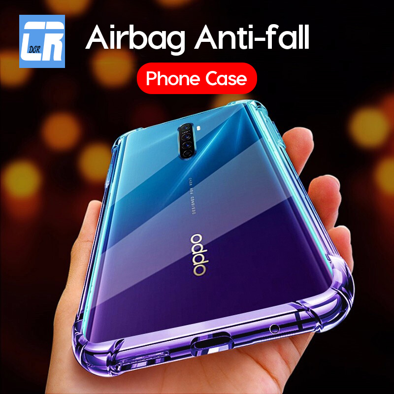 Capa protetora de silicone airbag para oppo, capa transparente anti-queda para realme gt 3 5 8 pro 2 10x zoom a1k f7 f9 f11