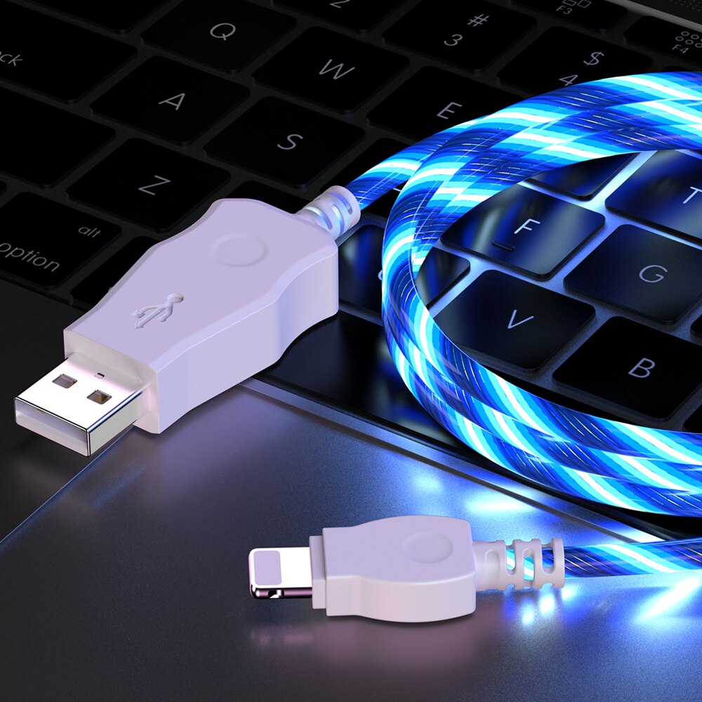 Ładowarka doprowadziło robić transmisji danych kabel USB robić telefonu iPhone 11 zawodowiec X XS Max 6 6S 7 8 plus iPad 5 1M przewód robić telefonu komórkowego szybki przewód robić ładowania: Niebieski