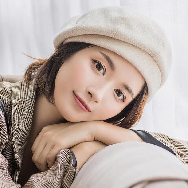 Herfst Winter Hoeden Vintage Houndstooth Baret Vrouwen Cap Dames Katoen Hoed Versie Retro Achthoekige Cap Ritish Schilder Caps: Beige