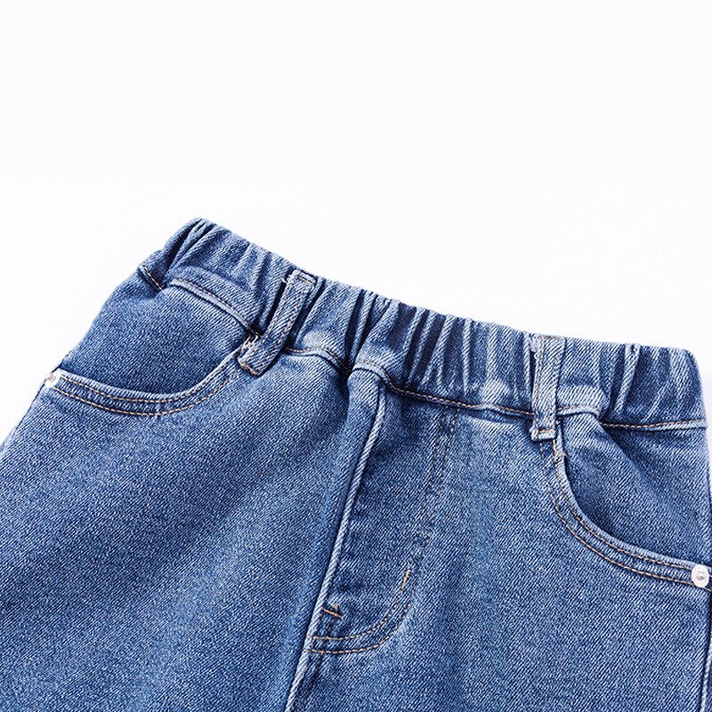 DIIMUU-pantalones vaqueros para niños de 5 a 11 años, ropa para niños, pantalones largos sólidos, otoño