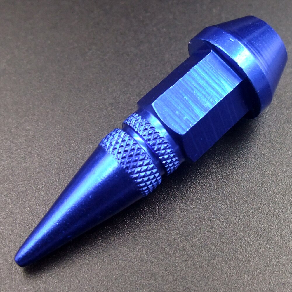 4 Stuks Blauw 45Mm Universele Spiked Auto Wiel Ventieldopjes Air Stem Dust Caps Cover Truck Auto Voertuig Motorfiets fiets Accessoire