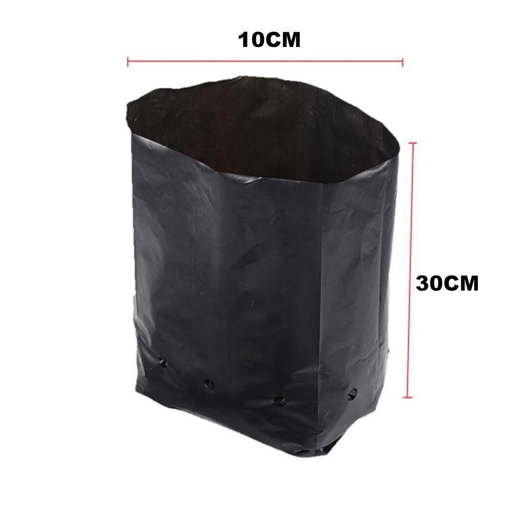 100 Pcs PE Plastic Nursery Bags Plant Grow Bags Seedling Breathable Holes For Fruits Garden Pots Flowers With Vegetables N9I0