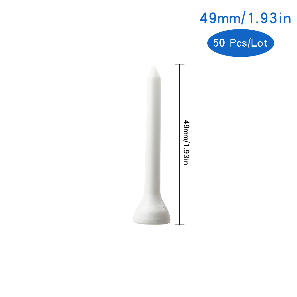 50 Stks/partij Golf Tees Plastic Hout Bamboe 4 Stijlen Golf Tee Kleurrijke Voor Over Sized Drivers, irons &amp; Hybriden. Langer Drives: 49mm Plastic tees