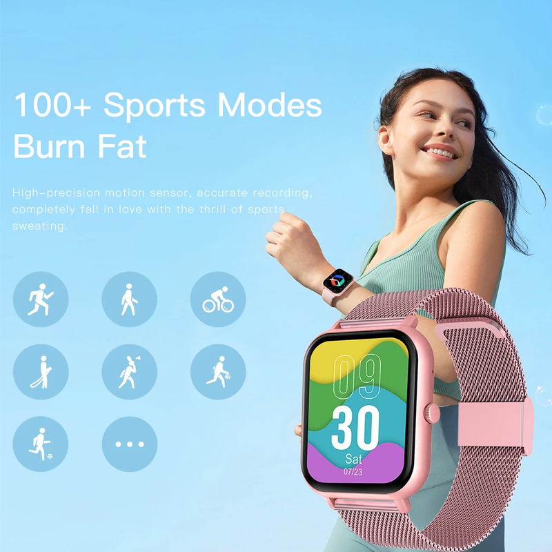 2023 Chiamata Bluetooth Smart Watch Donna Quadrante personalizzato Smartwatch per Android IOS Orologi musicali impermeabili Orologio da polso Full Touch