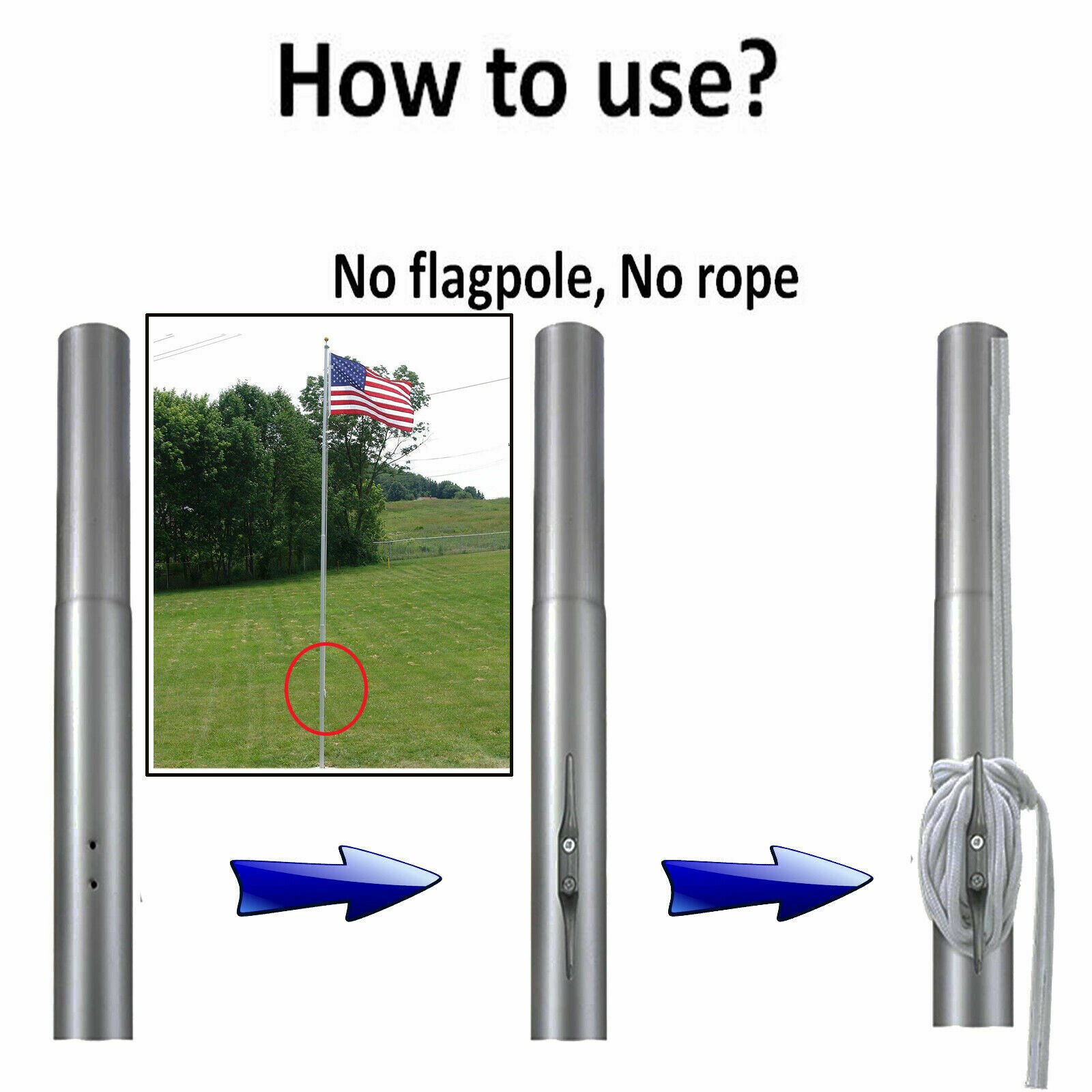 2x Stainless Steel 316 Flag Pole Cleat 6 Inch Cleat w/Hardware - Non-Rusting